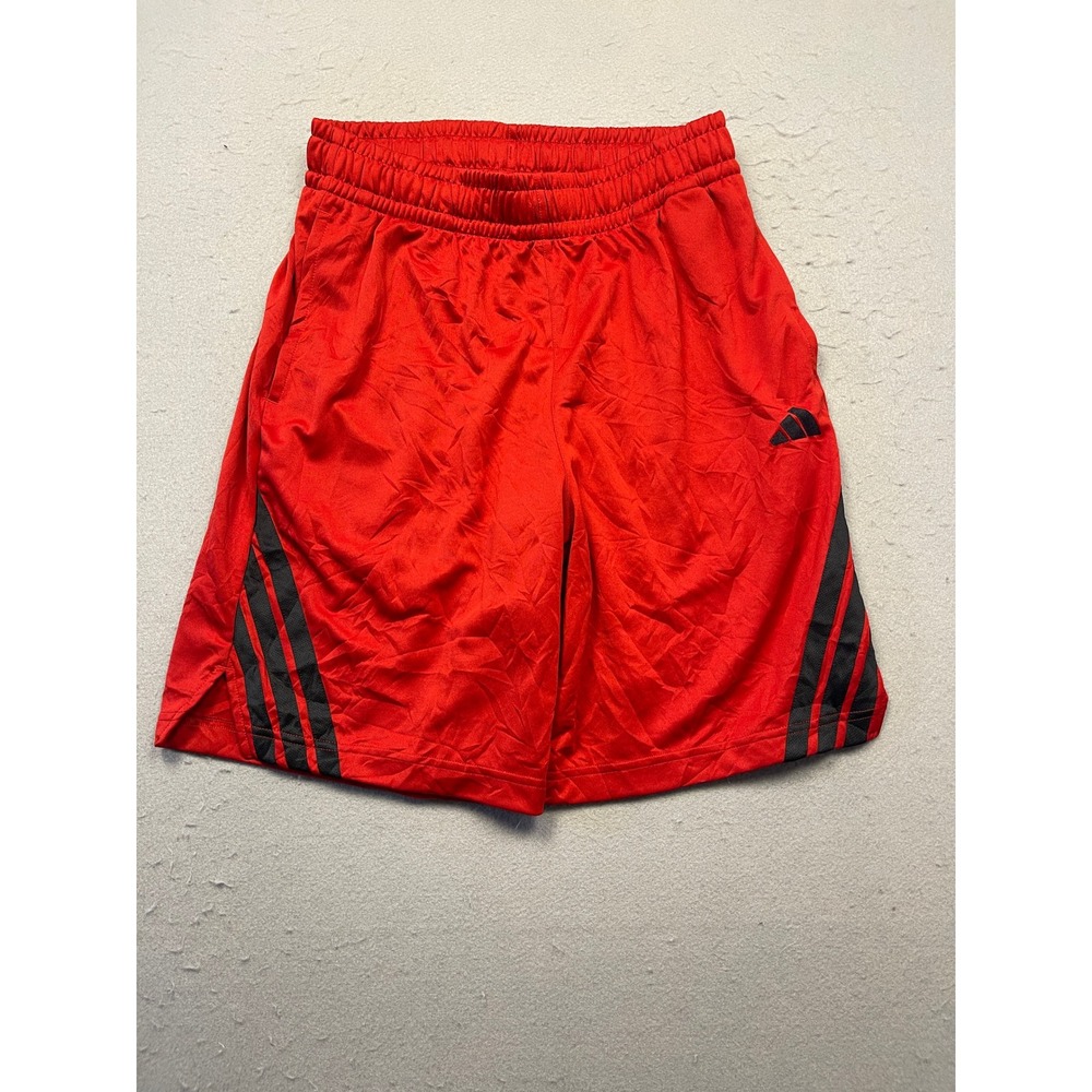 Adidas 3-Stripes Short Polyester Team Power Red Black Small 9" W27 Mens